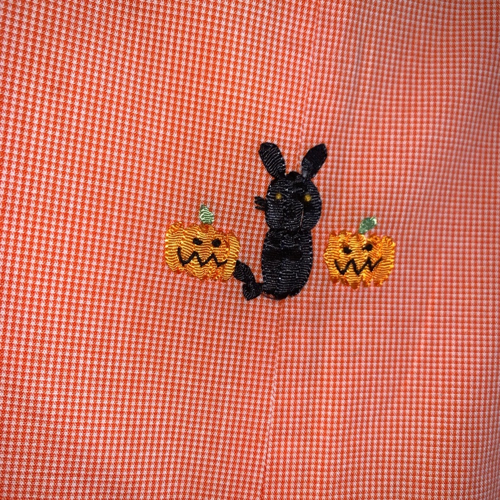 Strasburg Halloween overalls orange check cat - Picture 2 of 6